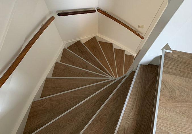 Trap bekleden met PVC